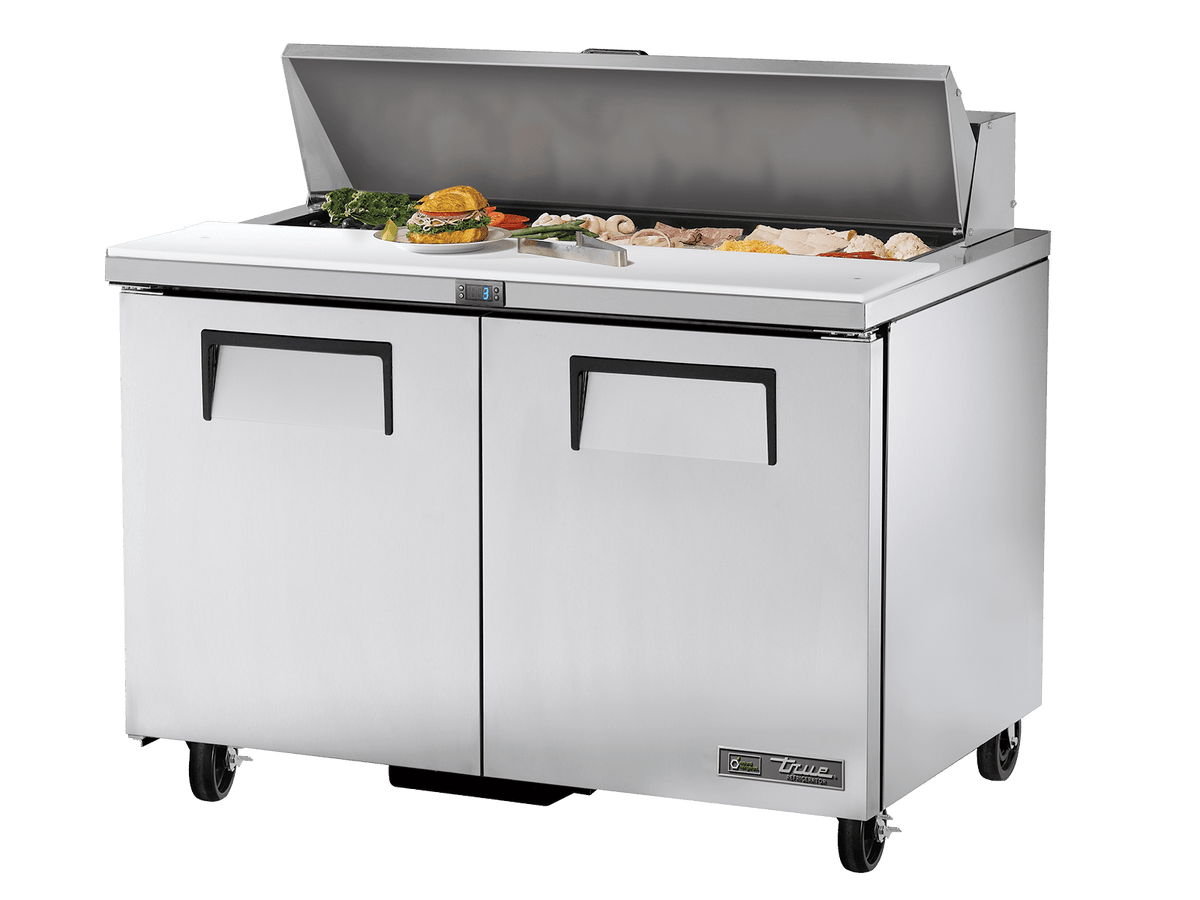 True Refrigeration Prep Table 12x 1/6 Top Pans 2 Solid Swing Doors - TSSU - 48 - 12 - HC - Whisk Hospitality - TSSU-48-12-HC