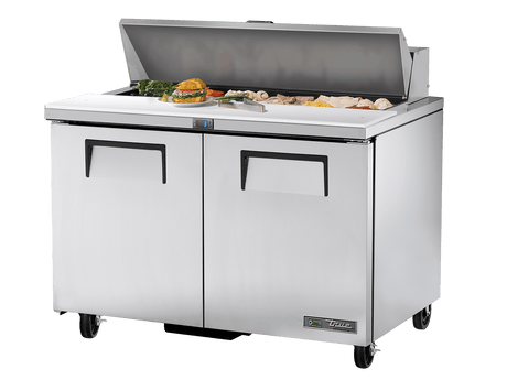True Refrigeration Prep Table 12x 1/6 Top Pans 2 Solid Swing Doors - TSSU - 48 - 12 - HC - Whisk Hospitality - TSSU-48-12-HC