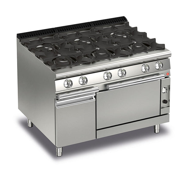 BARON 6 Burner Gas Cook Top With Gas Oven Q70PCF/G1205 - Whisk Hospitality - Q70PCF/G1205