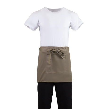 Whites Short Bistro Apron Tan - 750x373mm 29.5x14.7" B432 - Whisk Hospitality - B432