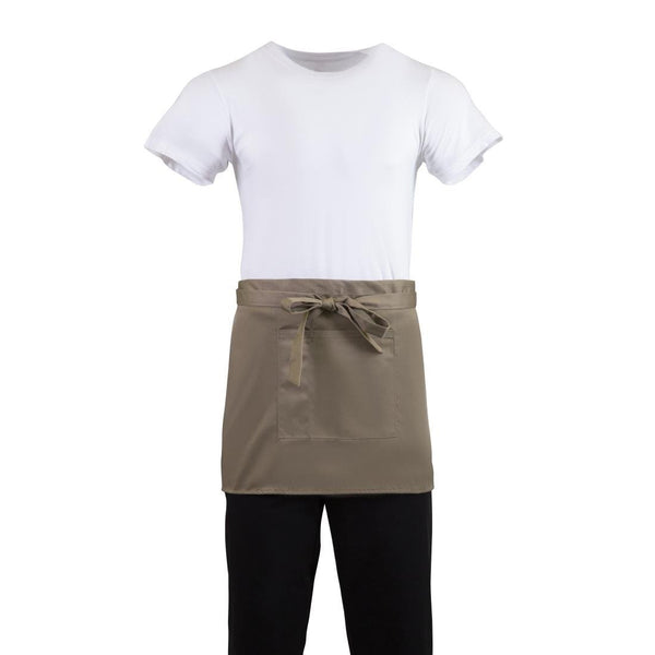 Whites Short Bistro Apron Tan - 750x373mm 29.5x14.7" B432 - Whisk Hospitality - B432