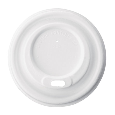 Fiesta Compostable Bagasse Hot Cup Lid - 80mm for 225ml Cup (Pack 1000) FS060 - Whisk Hospitality - FS060