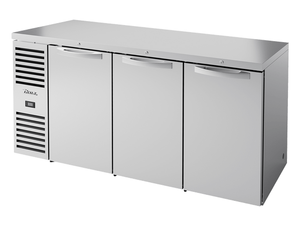 True Refrigeration Bar Refrigerator Stainless Steel Ext 3 Solid Swing Doors - TBR72 - RISZ1 - L - S - SSS - 2 - Whisk Hospitality - TBR72-RISZ1-L-S-SSS-2