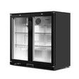 Devanti 198L Bar Fridge Dual Glass Door w/Light Black - Whisk Hospitality - BF-E-198L-BK