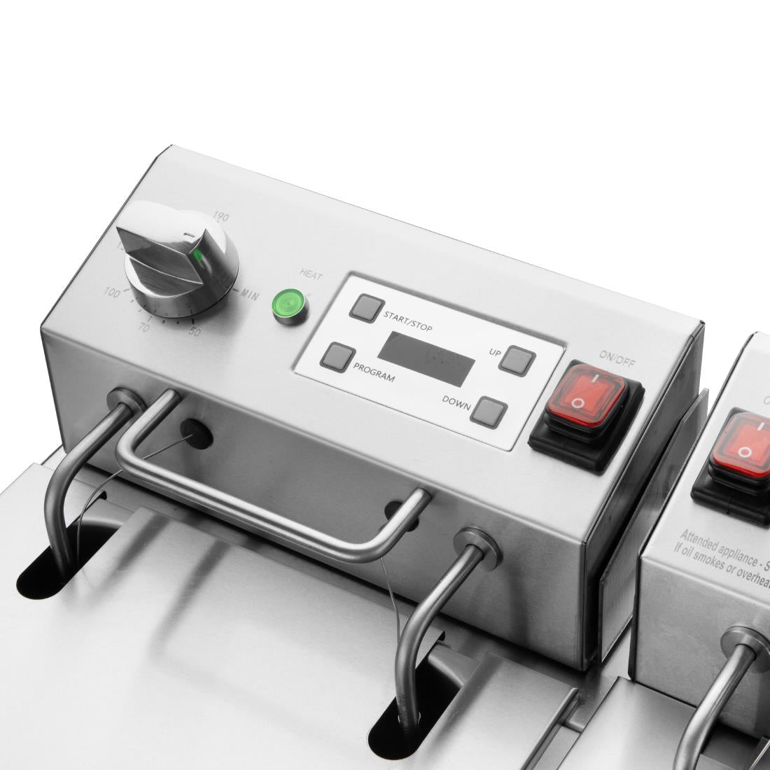 Apuro Double Electric Fryer with Timer - 2x8Ltr - 2x2.9kW CU621 - A - Whisk Hospitality - CU621-A