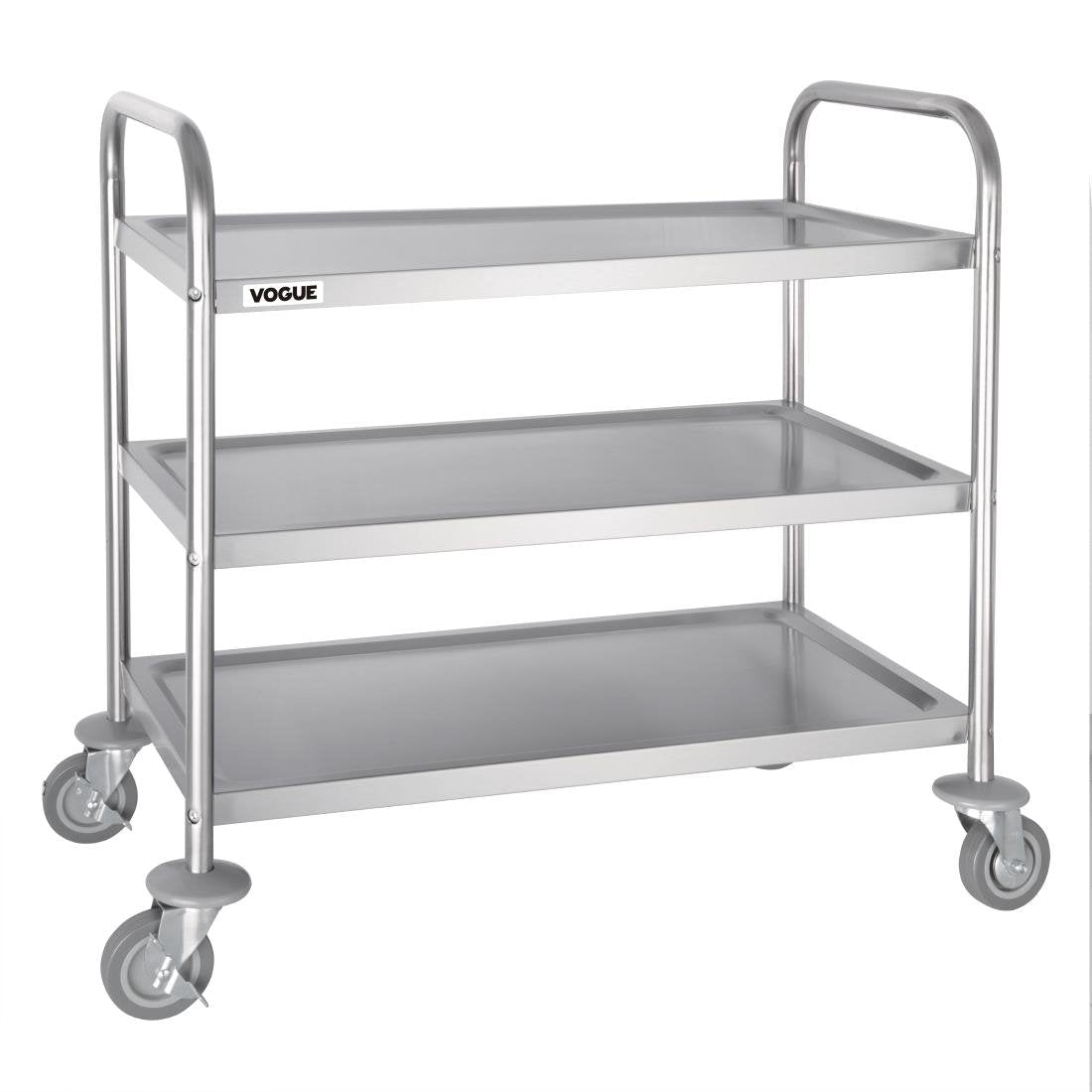 Vogue 3 Tier Flat Pack Trolley St/St - 810x455x855mm F994 - Whisk Hospitality - F994