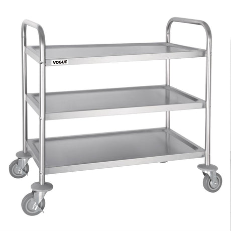 Vogue 3 Tier Flat Pack Trolley St/St - 810x455x855mm F994 - Whisk Hospitality - F994