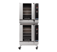Turbofan G32D42C Full Size Tray Digital Gas Convection Ovens Double Stacked Castor Base 0 - Whisk Hospitality - G32D4/2C
