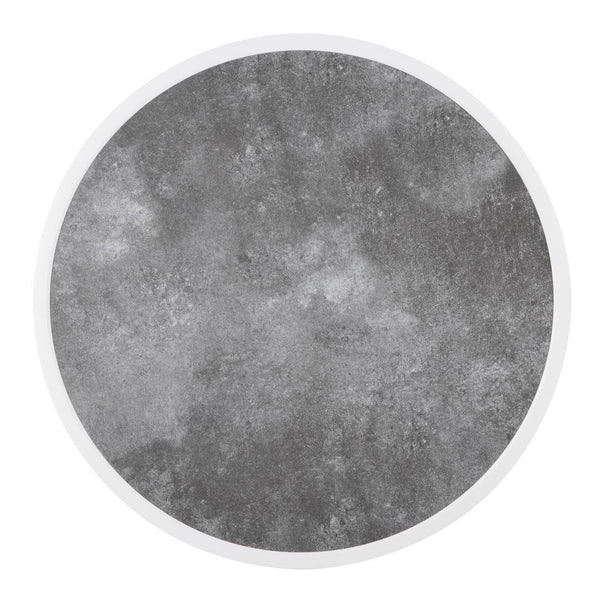 Bolero Dark Stone Effect Outdoor Fibre Glass Table Top White Trim Round - 580mm DL488 - Whisk Hospitality - DL488