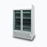 Bromic Upright Display Fridge - 1082L - 2 Door - Flat Glass - Lightbox - Silver - Whisk Hospitality - GM1100LS-NR