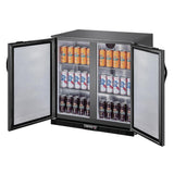 Polar G - Series Back Bar Cooler with Double Solid Hinged Doors Black - 850mm GE998 - A - Whisk Hospitality - GE998-A