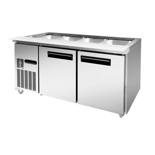 Thermaster Two Door Cold Bench Salad Station 4x1/1 GN Pans PG150FA-XB - Whisk Hospitality - PG150FA-XB
