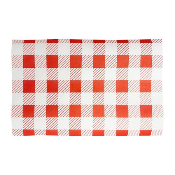 Fiesta Compostable Red Gingham Greaseproof Sheets - 310x190mm (Pack 200) HY781 - Whisk Hospitality - HY781