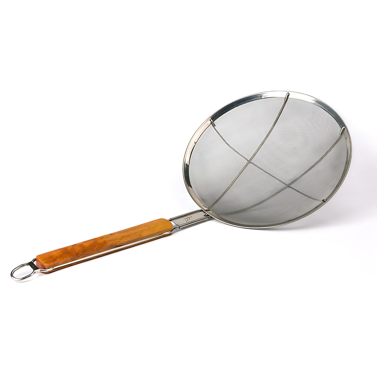 Skimmer - S/S - Fine Mesh - Wide Rim - Wooden Handle - 11" - Whisk Hospitality - 802