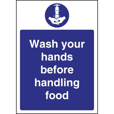 Vogue Wash Hands Sign - 300x200mm 11 3/4x7 3/4" (Self - Adhesive) W110 - Whisk Hospitality - W110