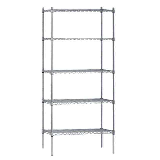 5 SHELF WIRE ADD-ON SHELVING KITS (includes 5 wire shelves, two posts 1830mm high) -610 Deep – 1830mm - Whisk Hospitality - A24727EPL5-1830MM