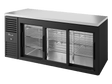 True Refrigeration Bar Refrigerator Black Ext 3 Glass Slide Doors - TBR72 - RISZ1 - L - B - 111 - 2 - Whisk Hospitality - TBR72-RISZ1-L-B-111-2