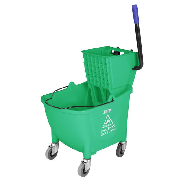 Jantex Mop Bucket with Foot Pedal Release Green - 25ltr FW867 - Whisk Hospitality - FW867