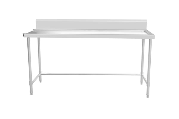 Outlet Bench with Splashback & Leg Brace - Outlet on Left / 700 / AWSD-1870L - Whisk Hospitality - 631588