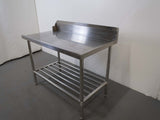 Stainless Steel Outlet Bench with Splashback - Whisk Hospitality - 840665