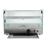 Apuro Pastry Heated Showcase Curved Glass w/Hinged Rear Doors 2 Shelves 45Ltr CK916 - A - Whisk Hospitality - CK916-A