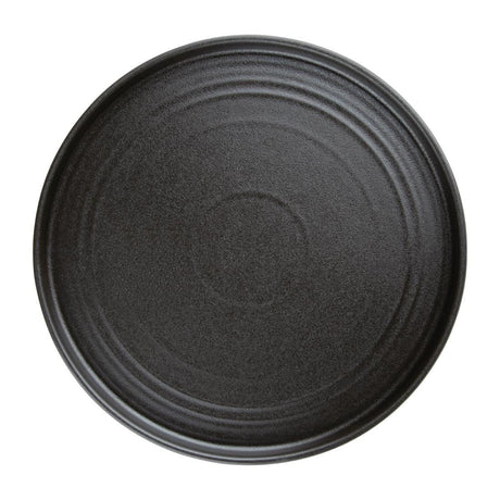 Olympia Cavolo Textured Black Flat Round Plate - 270mm (Box 4) FD910 - Whisk Hospitality - FD910