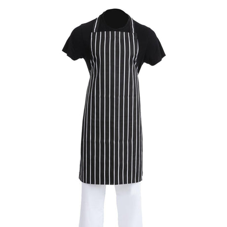 Whites Black & White Stripe Butchers Bib Apron A935 - Whisk Hospitality - A935