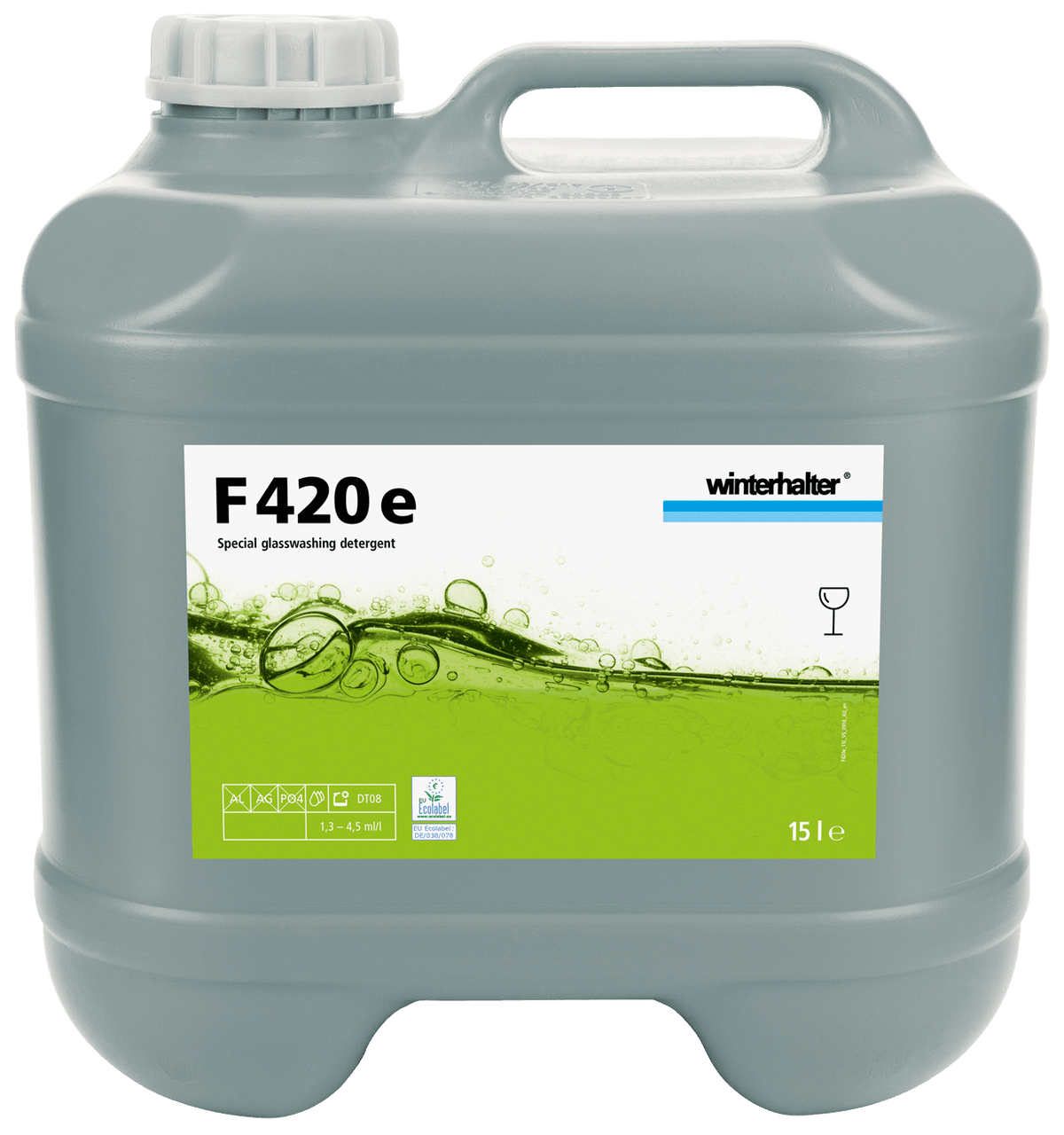 Winterhalter F420 Universal Liquid Glass Washing Detergent 15 Litre - Whisk Hospitality - 20006739