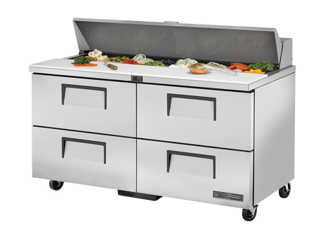 True Refrigeration Prep Table 16x 1/6 Top Pans 4 Drawers - TSSU - 60 - 16D - 4 - HC - Whisk Hospitality - TSSU-60-16D-4-HC