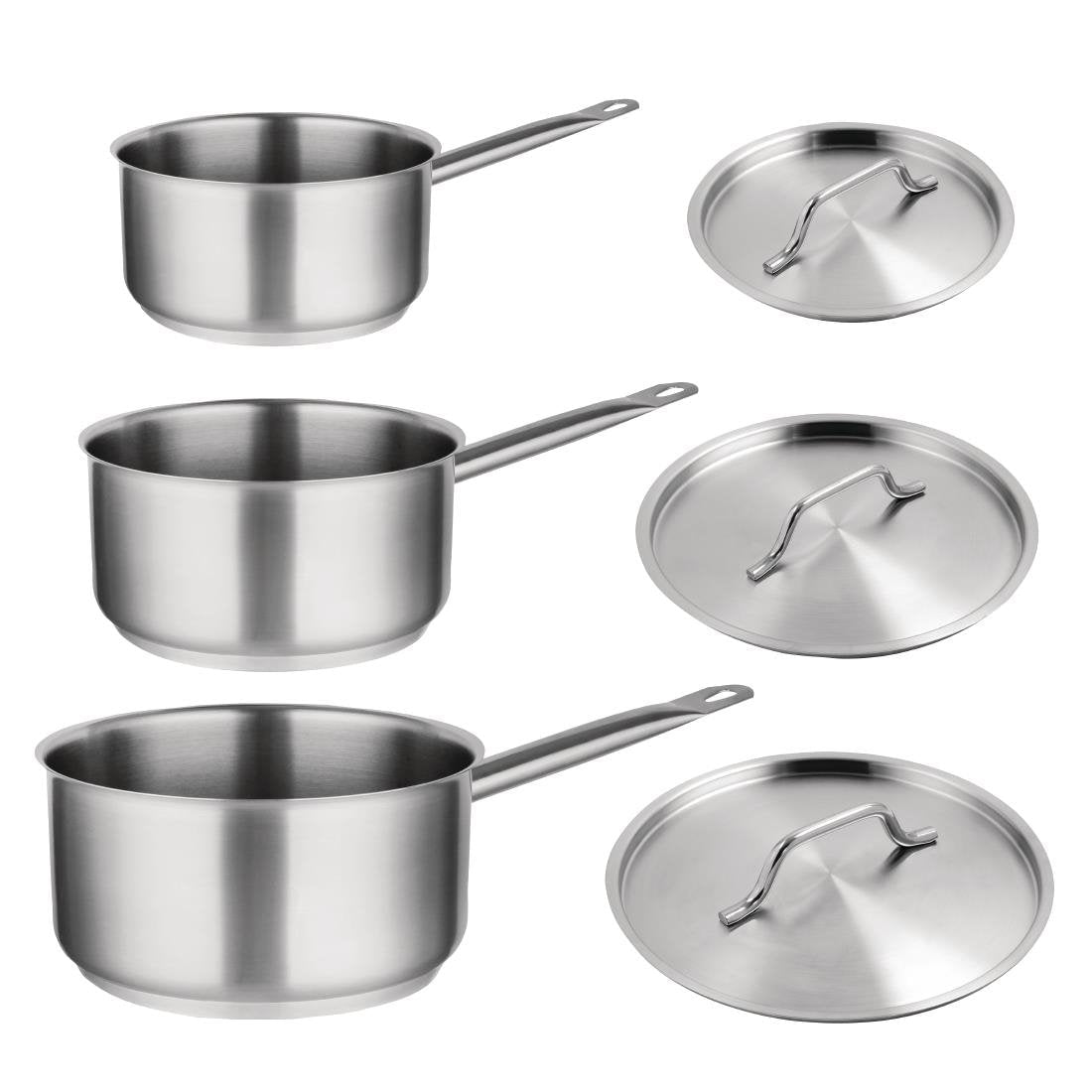 Vogue Stainless Steel 3 Pan Set S128 - Whisk Hospitality - S128