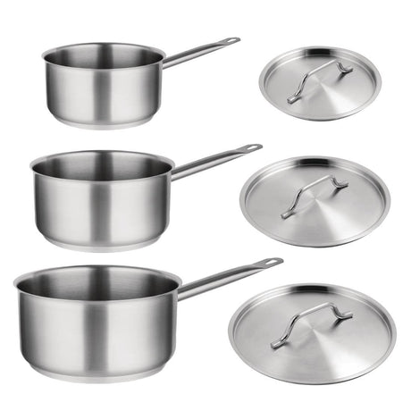 Vogue Stainless Steel 3 Pan Set S128 - Whisk Hospitality - S128