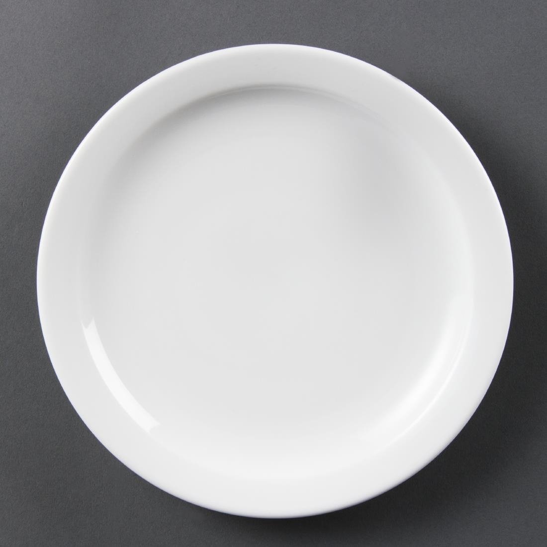 Olympia Whiteware Narrow Rimmed Plate - 20cm 8" (Box 12) CB488 - Whisk Hospitality - CB488