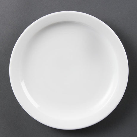 Olympia Whiteware Narrow Rimmed Plate - 20cm 8" (Box 12) CB488 - Whisk Hospitality - CB488