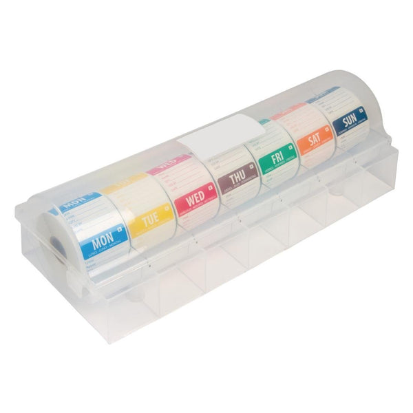 Hygiplas DOTW Dissolvable Food Prep label starter Kit 2'' (inc Dispenser) GH475 - Whisk Hospitality - GH475