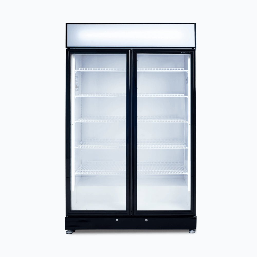 Bromic Upright Display Fridge - 885L - 2 Doors - Flat Glass - Black GM0900LBECO - NR - Whisk Hospitality - GM0900LBECO-NR