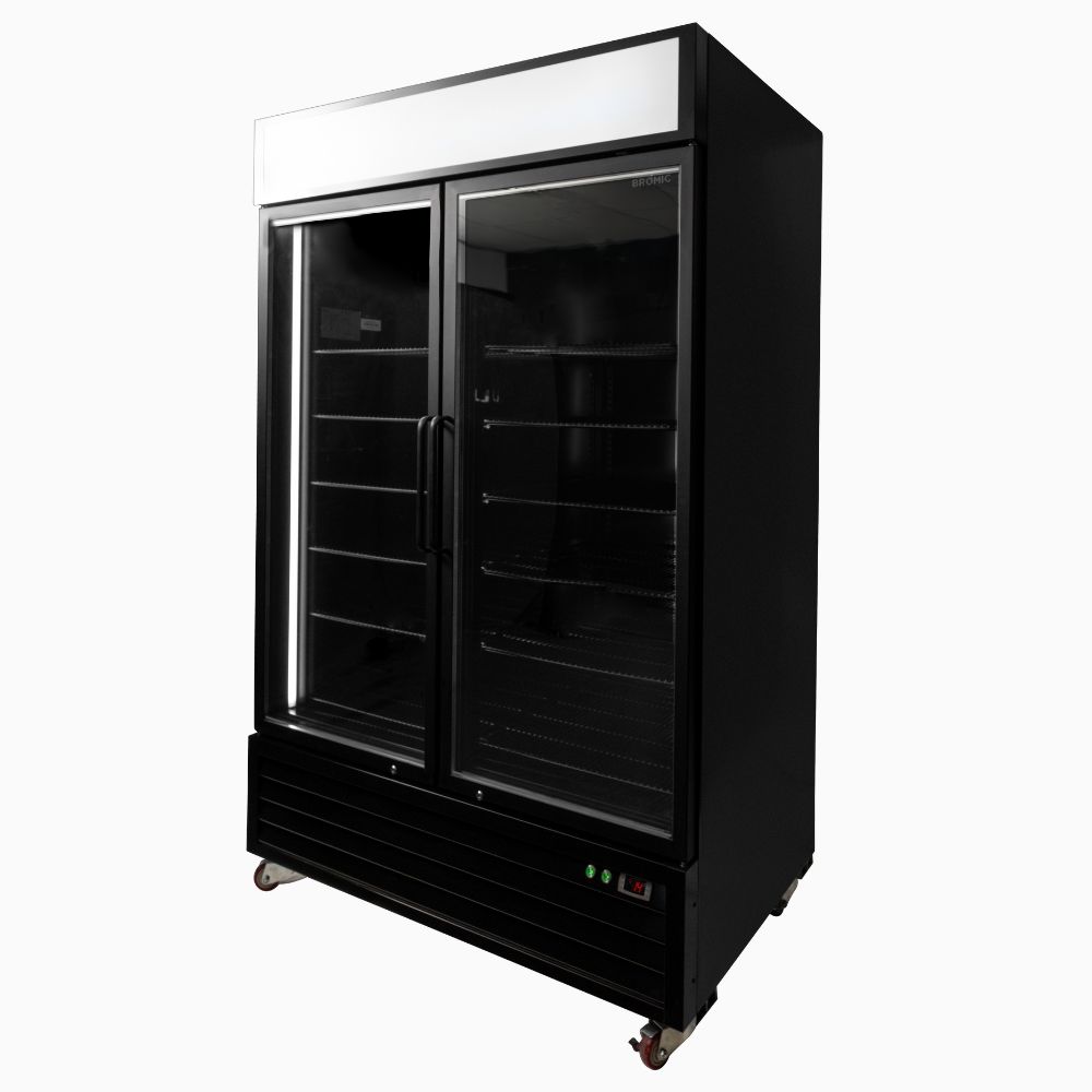 Bromic Upright Display Fridge 1266L - 2 Door - Flat Glass - Lightbox UC1250GDL - NR - Whisk Hospitality - UC1250GDL-NR