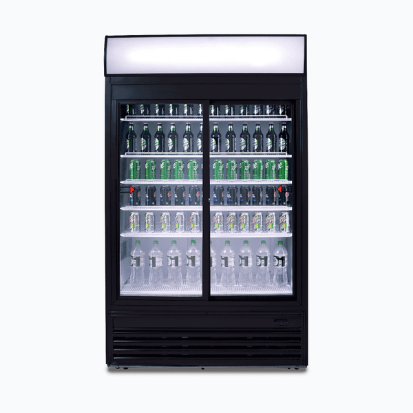 Bromic Upright Display Fridge - 945L - 2 Doors - Sliding - Flat Glass - Lightbox - Whisk Hospitality - GM0980LS-NR