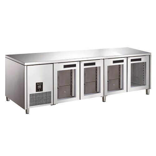 Glacian 4 Door Slimline Fridge 660 Deep Glass Doors BCG62350 - Whisk Hospitality - BCG62350