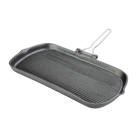 Vogue Grill Pan Cast Iron - 380x225x37mm 15x8 3/4x1 1/2" K417 - Whisk Hospitality - K417