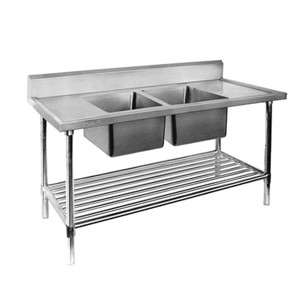 Modular System Double Centre Sink Bench with Pot Undershelf - DSB6 - 1200C/A - Whisk Hospitality - DSB6-1200C/A