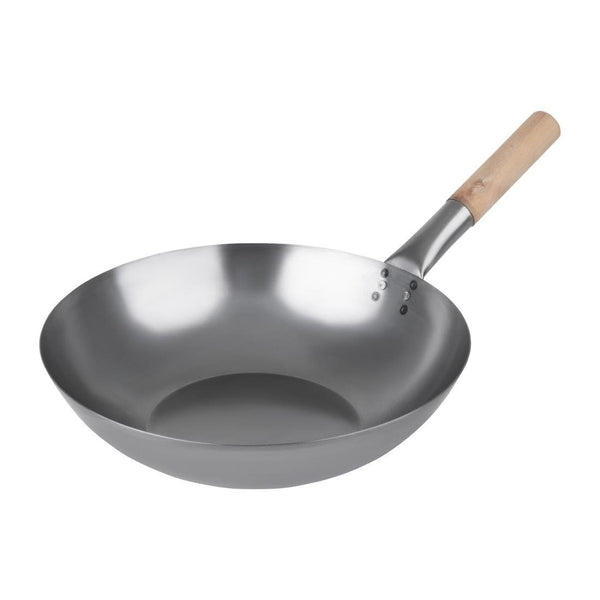 Vogue Wok Flat Base - 350mm 13 3/4" K297 - Whisk Hospitality - K297