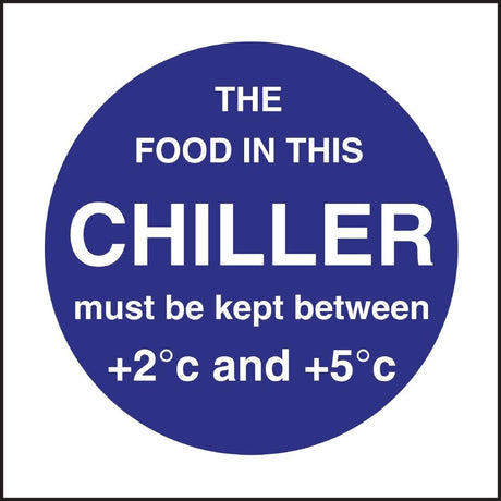 Vogue Chiller Display Temp Sign - 100x100mm 4x4" (Self - Adhesive) L838 - Whisk Hospitality - L838