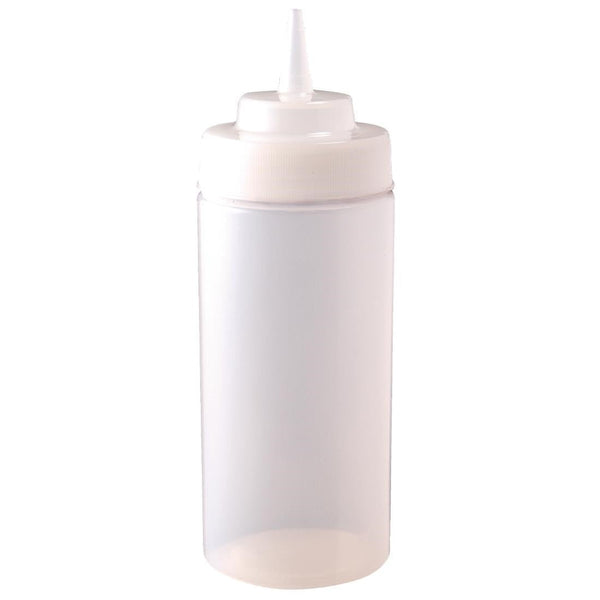 Vogue Wide Neck Heavy Duty Sauce Bottle Clear - 454ml 15fl oz E092 - Whisk Hospitality - E092