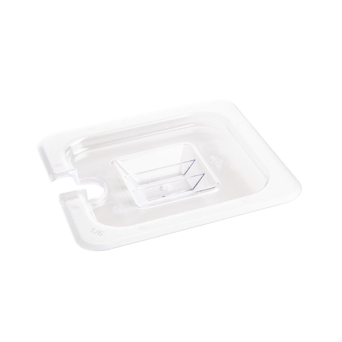 Vogue Clear Polycarbonate Notched Lid - GN 1/6 U254 - Whisk Hospitality - U254