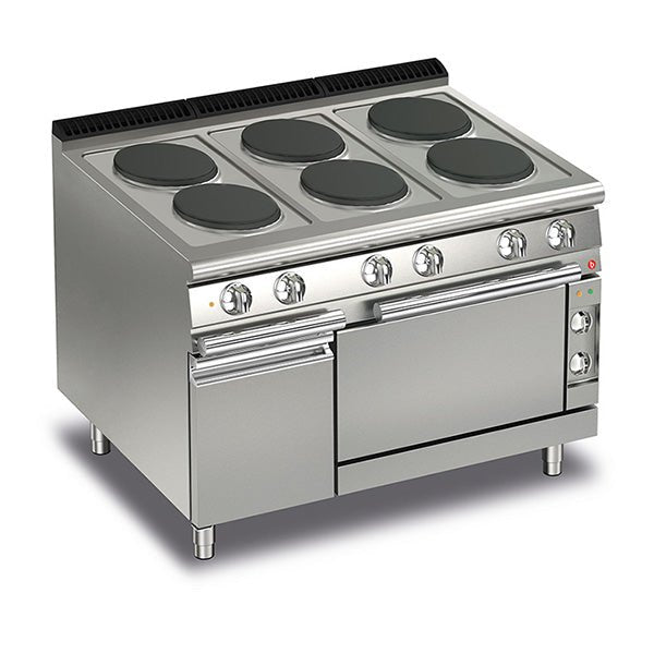 BARON 6 Burner Electric Cook Top With Electric Oven - Whisk Hospitality - Q70PCF/E120