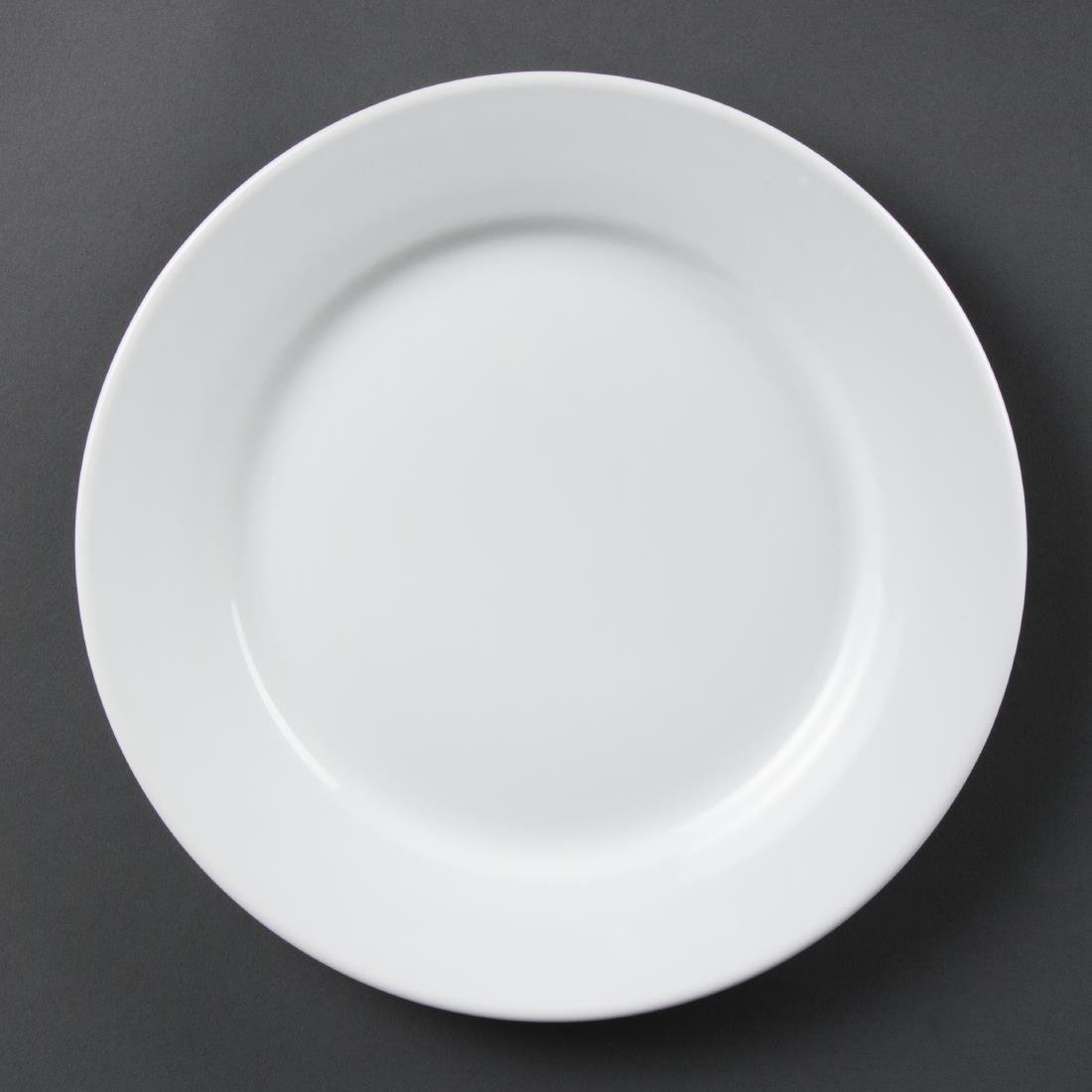 Olympia Whiteware Wide Rimmed Plate - 25.5cm 10" (Box 12) CB481 - Whisk Hospitality - CB481
