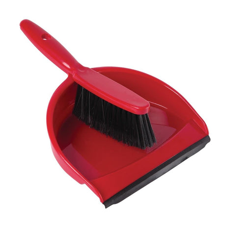 Jantex Soft Dustpan & Brush Set - Red CC931 - Whisk Hospitality - CC931