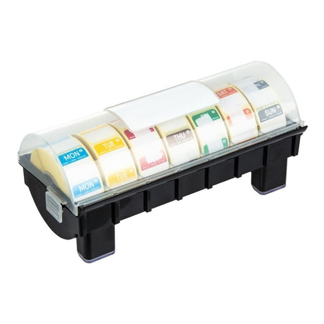Hygiplas Day of the week Removable labels starter Kit 1'' (inc Dispenser) GH473 - Whisk Hospitality - GH473