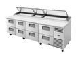 True Refrigeration Pizza Prep Table 15x 1/3 Top Pans 8 Drawers - TPP - AT - 119D - 8 - HC - Whisk Hospitality - TPP-AT-119D-8-HC