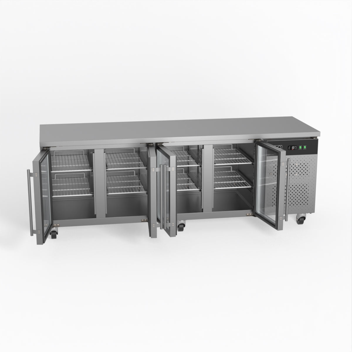 AG Commercial Four Glass Door Worktop / Under Bench Display Fridge 700mm Depth GNX4100TNG - Whisk Hospitality - GNX4100TNG